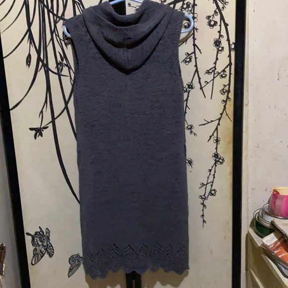 BCBG MaxAzria Ash Gray Knit Hooded Cardigan Duster - Picture 12 of 16